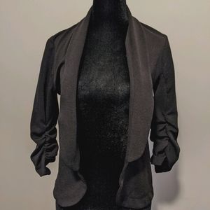 Casual Blazer with 3/4 Ruched Sleeves